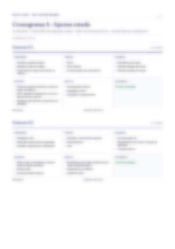 Página de cronograma com checkboxes