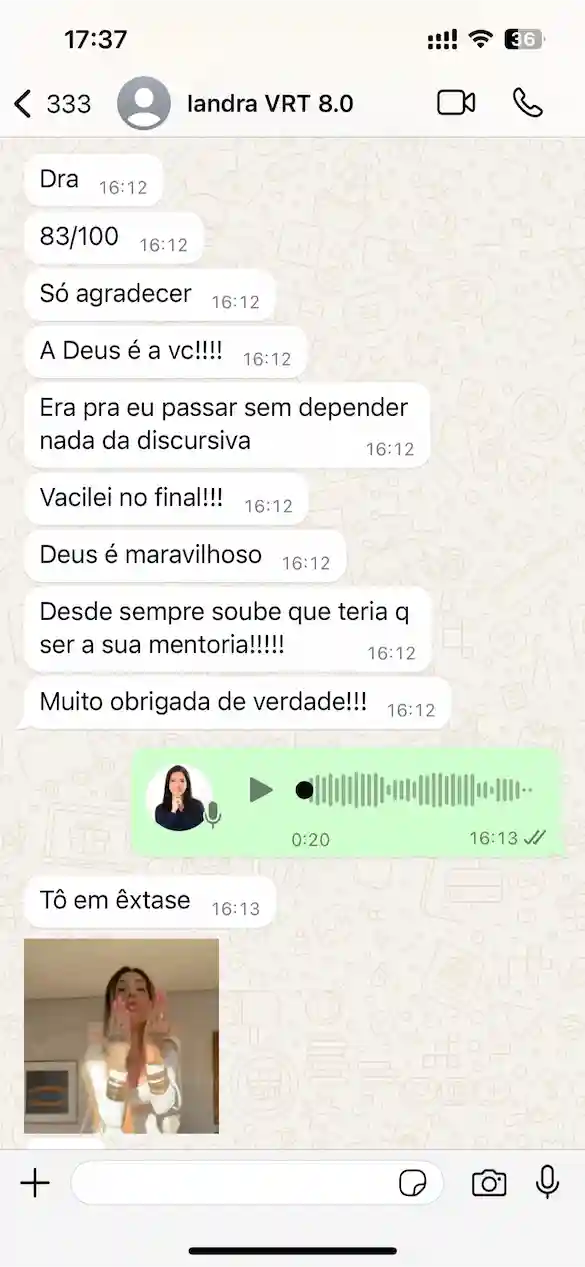 Depoimento de Iandra aprovada