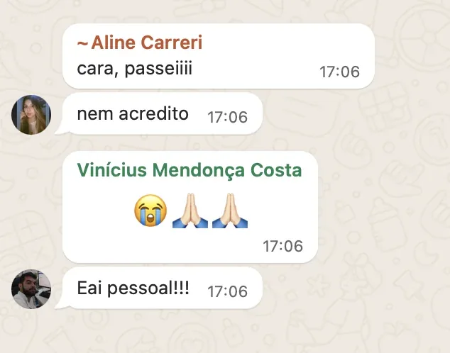 Depoimento de aprovação 2
