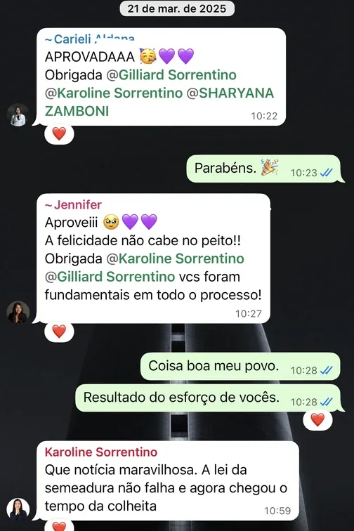 Depoimento de aprovação 6